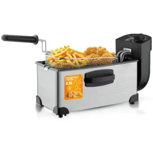 3.5L Multifunction Electric Oil Fryer Machine Deep Fryer Home Electric Deep Fryer for Frying Chickens Fries