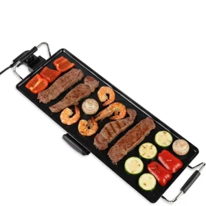 30 Inch Electric Griddle Teppanyaki Grill 1400W Non Stick Surface Intelligent Temperature Control Easy Clean Warranty