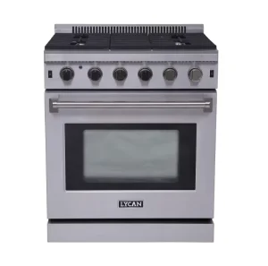30 Inch Stainless Steel Gas Range with Oven for Small Home Use