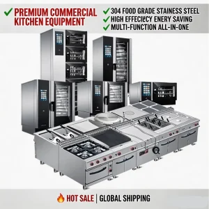 30 Square Meter Commercial Kitchen Solution Stainless Steel Grade 304 Dual Fuel Equipment Energy Saving Digital