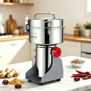 3000W 110/220V Electric Automatic Flour Mill & Coffee Bean & Spice Grinder 2500G Capacity Food Grade Stainless Steel
