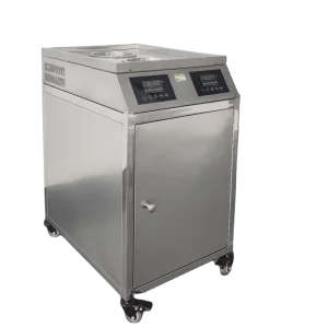3000W 2-Tier Titanium Seafood Steamer with Trolley, Commercial Catering Equipment