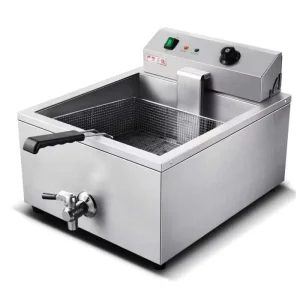 3000W Fast Heating 30L Commercial Electric Deep Fryer Oil Drain Valve Stainless Steel Countertop Restaurant 220-240V