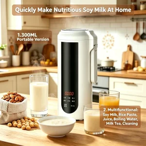 300ML Automatic Mini Soybean Milk Maker Soymilk Machine Foldable Handle Baby Food Blender