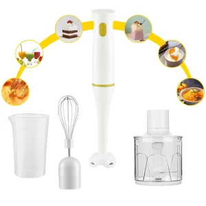 300W Stainless Steel Hand Immersion Blender 600ml Capacity 2-Speed BPA Free Multifunctional for Smoothies & Kitchen Use