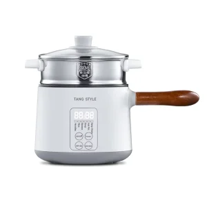 304 Electric Skillet 1.8L Mini Portable Multi functional Auto Thermostat Control Steamer Noodle Cooker Hot Pot Dormitory Travel