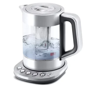 304 SS Cordless Electric Kettle with Blue Ring Light 1.7 L Capacity Electric Glass Kettle