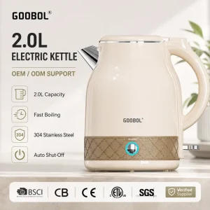 304 Stainless Steel 1.8 Liter Cordless Electric Kettle with Keep Warm Feature Household Hotel Use