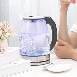 304 Stainless Steel Cordless Electric Kettle 1.8L Fast Boil with LED Light Household Use