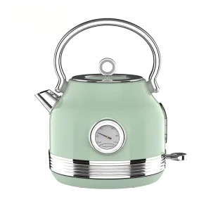 304 Stainless Steel Cordless Electric Kettle with Temperature Control 1.7L Capacity Retro Style for Household & Hotel Use