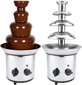 304 Stainless Steel Electric Chocolate Fountain Machine 4 Tiers for Household Use Melting Chocolate