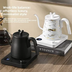 304 Stainless Steel Intelligent Electric Kettle Swivel Spout Constant Temperature Automatic Shut off 1L Capacity Hot Water