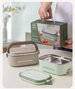 304 Stainless Steel Portable Electric Lunch Box for Office Lunch