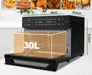 30L 18 in 1 Electric Steam Air Fryer Oven Combo Rotisserie Digital Convection Toaster Oven Energy Saving Smart Kitchen Appliance