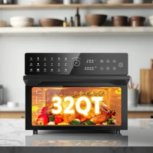 30L Extra Large Air Fryer Oven Combo 18 Preset Cooking Modes 360° Rapid Air Technology Family Size Toaster Oven