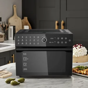 30L LCD Touch Screen Electric Air Fryer Oven Toaster Family Friendly Rotisserie Oven for Baking Easy Clean Home Kitchen Oven