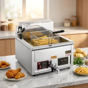 30L Large Desktop Digital Deep Fryer LED Intelligent Display Commercial Electric Fryer High Capacity for Fast Food Restaurant