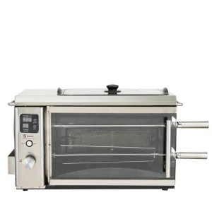 30L Stainless Steel Rechargeable Electric BBQ Toaster Oven Digital Timer Rolling Rotisserie for Outdoor Household Freestanding