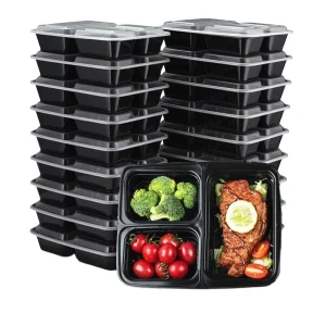 32 Ounces 3 Compartment Food Grade Meal Prep Storage Container Lunch Boxes