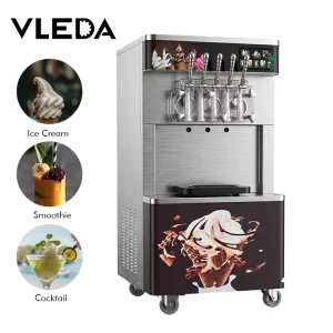 3300W Industrial Commercial Soft Ice Cream Machine Stainless Steel 3 Flavors Automatic Soft Serve Ice Cream Maker