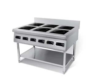 3500W*6 5000W*6 Six Burner Commercial Induction Cooker with Knob Sensor Control