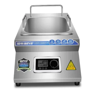 3500W Commercial 10L Induction Deep Fryer Oil Filter Industrial Electric with Basket Removable