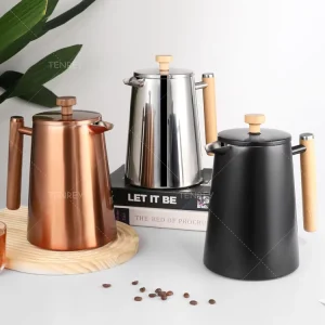 350ml 700ml 1000ml Stainless Steel French Press Coffee Maker with Wood Handle