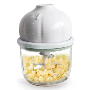 350ml Unique Shaped Glass Mini Electric Garlic Chopper Portable Vegetable and Baby Food Processor