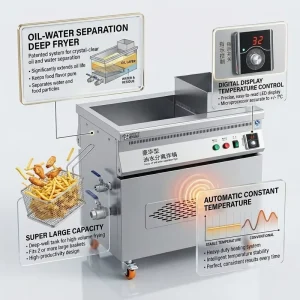 35L Stainless Steel Electric Commercial Deep Fryer Oil Water Separation 7.5KW Power 220V/380V Voltage Energy Fuel Saving