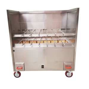 36 Chicken Large Commercial Rotisserie Stainless Steel Trolley Touch Control & Flame Safety