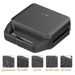 364284 CE GS 800W Interchangeable Non Stick Regular Size Waffle Maker Multiple Plates for Home Use
