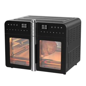 36L Square Stainless Steel Single Basket Air Fryer Oven 2800W Digital Control 10+ Presets Rotisserie Oil Free Family Size
