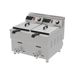 36L Stainless Steel Oil Saving Big Capacity Non Electric Multi Basket Gas Deep Fryer for Coffee and Restaurant Use Commercial