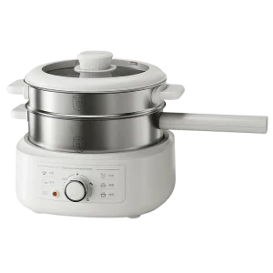 3L 1000W Detachable Electric Cooking Pot 304 Stainless Steel Honeycomb Non-stick Coating-Free Hot Pot Steamer Fry Family