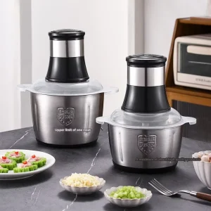 3L Capacity Electric Meat Grinder 304 Stainless Steel Food Chopper 6 Seconds Fast Blending Multifunctional Food Processor
