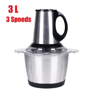 3in1 Electric Food Processor Chopper 3 Speeds 3L Multifunction Blender Meat Grinder for Babyfood Vegetables Onion Garlic