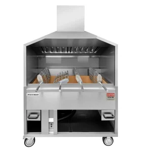 4 Basket Stainless Steel 304 Chicken Rotisserie Peri Peri Grill with Trolley and Folding Design for Outdoor Use