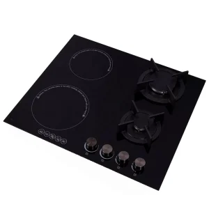 4 Four Burner 2 Electric Hot Plate 2 Gas Stove Electrical Kitchen Stove Cooktops Energy-Saving Kitchen Appliance