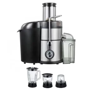 4 IN1 Powerful Stainless Steel Juicer Machine Wide Mouth Electric Extractor for Smoothies Slow Juicer 1.5L for Fruits Vegetables