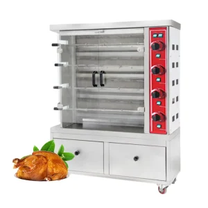 4 Kebab Gas Commercial Roasting Grill Chicken Rotisserie Cabinet Oven