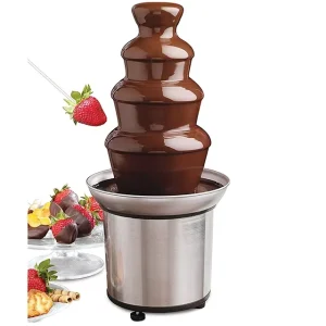 4-Layer Cascade Chocolate Fountain Machine Stainless Steel Electric for Home and Hotel Use