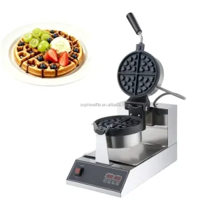 4-Slice Electric Industrial Non Stick Pan Waffle Maker for Fluffy Golden Heart Shape Belgian Waffles
