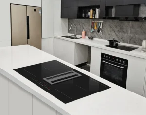 4 burner Induction Hob Combined with Down air Hood Popular Gas Cooker Stove