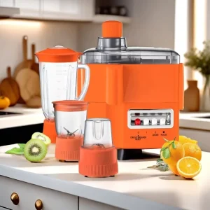 4-in-1 Blender & Food Processor with Masticating Juicer Pure Copper Motor BPA Free for Smoothies & Outdoor Use