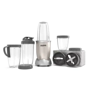 4 in 1 Countertop Smoothie Blender Food Processor with Sports Bottle and Dry Grinding Cup Kitchen Appliances for Home