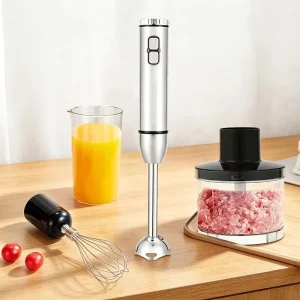 4 in 1 Hand Blender Electric Multi functional Immersion Blender with Food Chopper Whisk and Beaker 1000W
