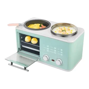 4 in 1 Multifunctional Breakfast Machine Electric Barbecue Sandwich Toaster Oven Frying Pan Egg Boiler Stainless Steel 8L