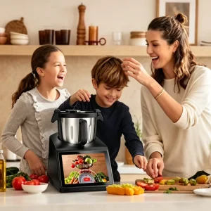 4.5L Cooking Bowl Robot Cooker 2400W Food Mixer with 10 inch Touchscreen Stainless Steel Bowl Smart Cooking Machine