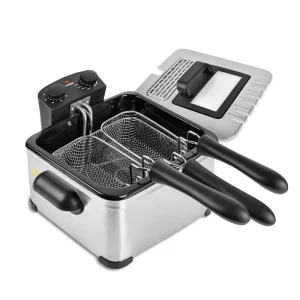 4.5L Deep Fryer XL Capacity Adjustable Temperature Timer Stainless Steel