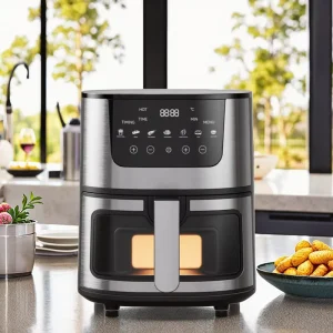 4.5L Large Capacity Stainless Steel Air Fryer Oil Free Healthy Cooking Home Oven for Kitchen Electric for Household